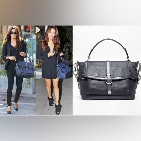 Coach Pinnacle Eva Satchel Handbag Tote Carryall - Black...